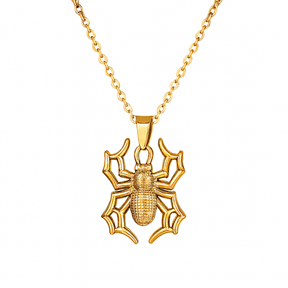 Spider Pendant Necklace - Stainless Steel