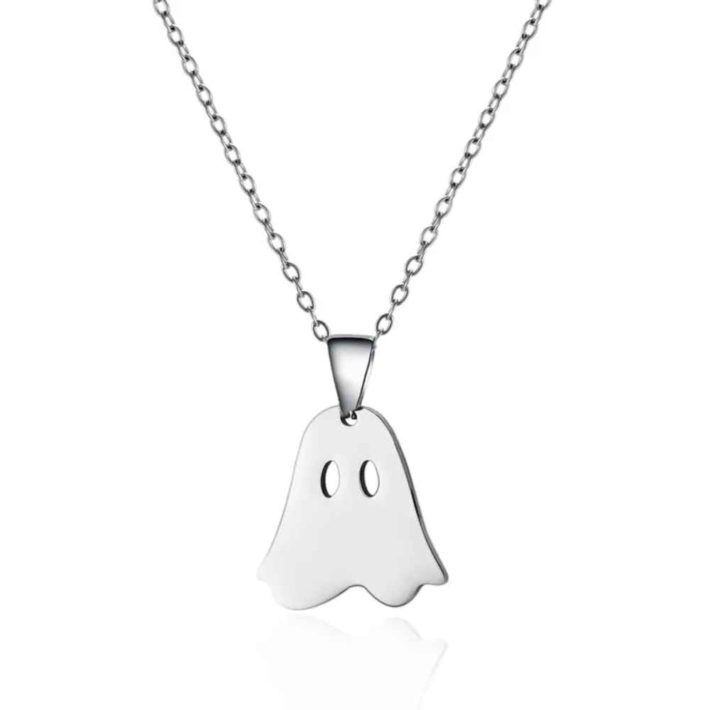 Ghost Pendant Necklace - Stainless Steel