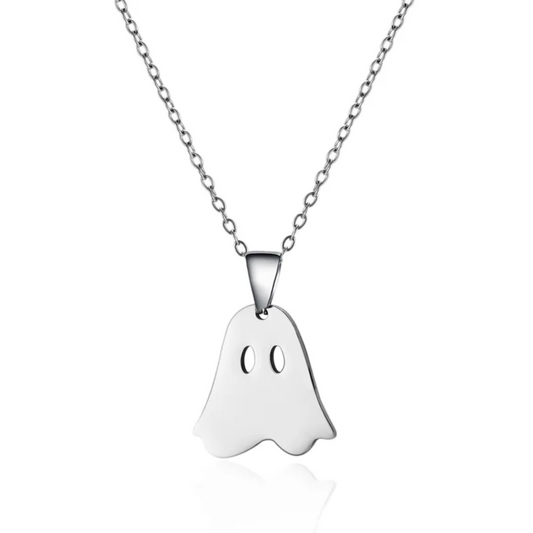 Ghost Pendant Necklace - Stainless Steel