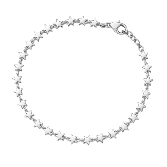 Star Lined Bracelet - 925 Sterling Silver