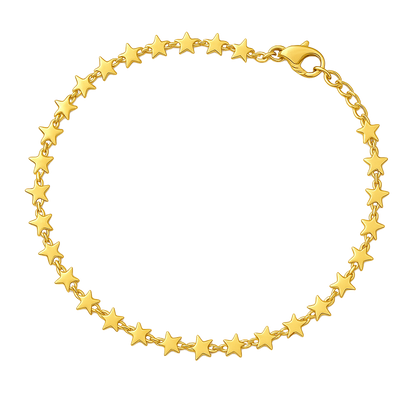 Star Lined Bracelet - 925 Sterling Silver
