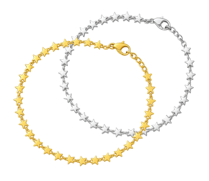 Star Lined Bracelet - 925 Sterling Silver