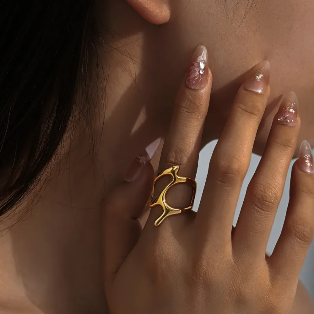 Open Dripping Design Adjustable Ring - 304 Stainless Steel