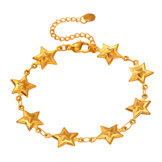 Star Bracelet - 18K Gold Plated Stainless Steel
