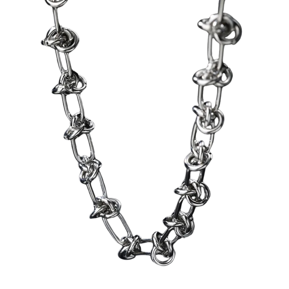 Ball Knot Chain Necklace - Stainless Steel