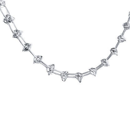 Ball Knot Chain Necklace - Stainless Steel