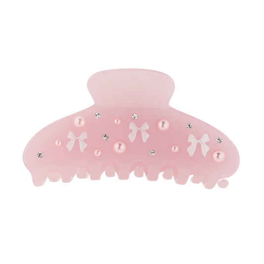 Pink Bow Claw Hair Clip