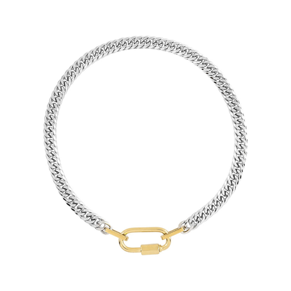 Chunky Carabiner Chain Necklace - Stainless Steel