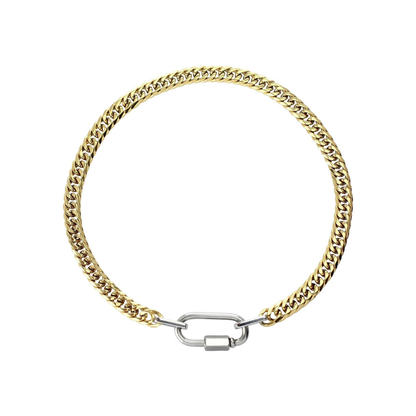 Chunky Carabiner Chain Necklace - Stainless Steel