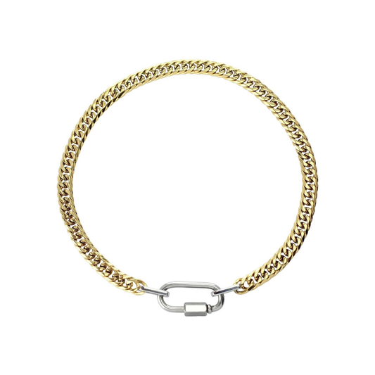 Chunky Carabiner Chain Necklace - Stainless Steel