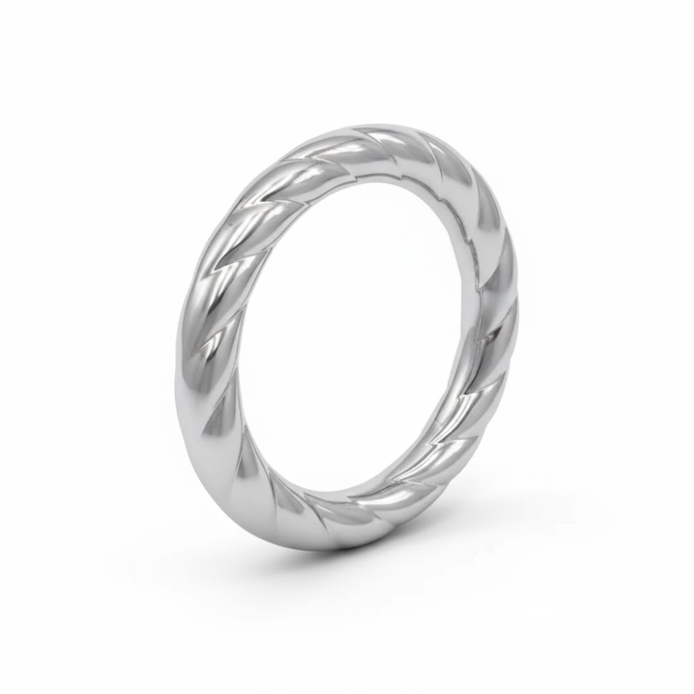 Twisted Textured Bangle Bracelet - 304 Stainless Steel