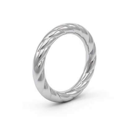 Twisted Textured Bangle Bracelet - 304 Stainless Steel