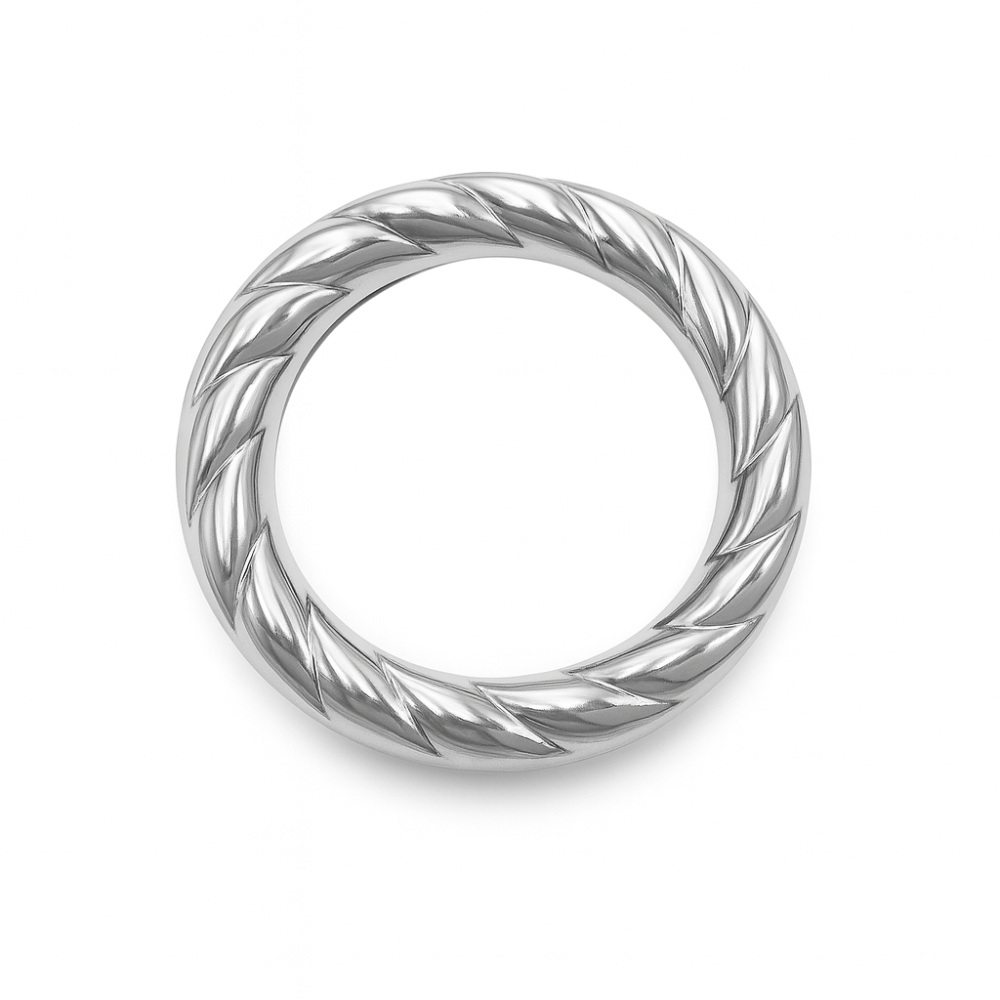 Twisted Textured Bangle Bracelet - 304 Stainless Steel