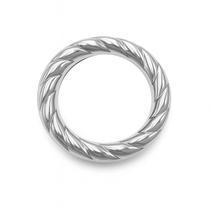 Twisted Textured Bangle Bracelet - 304 Stainless Steel