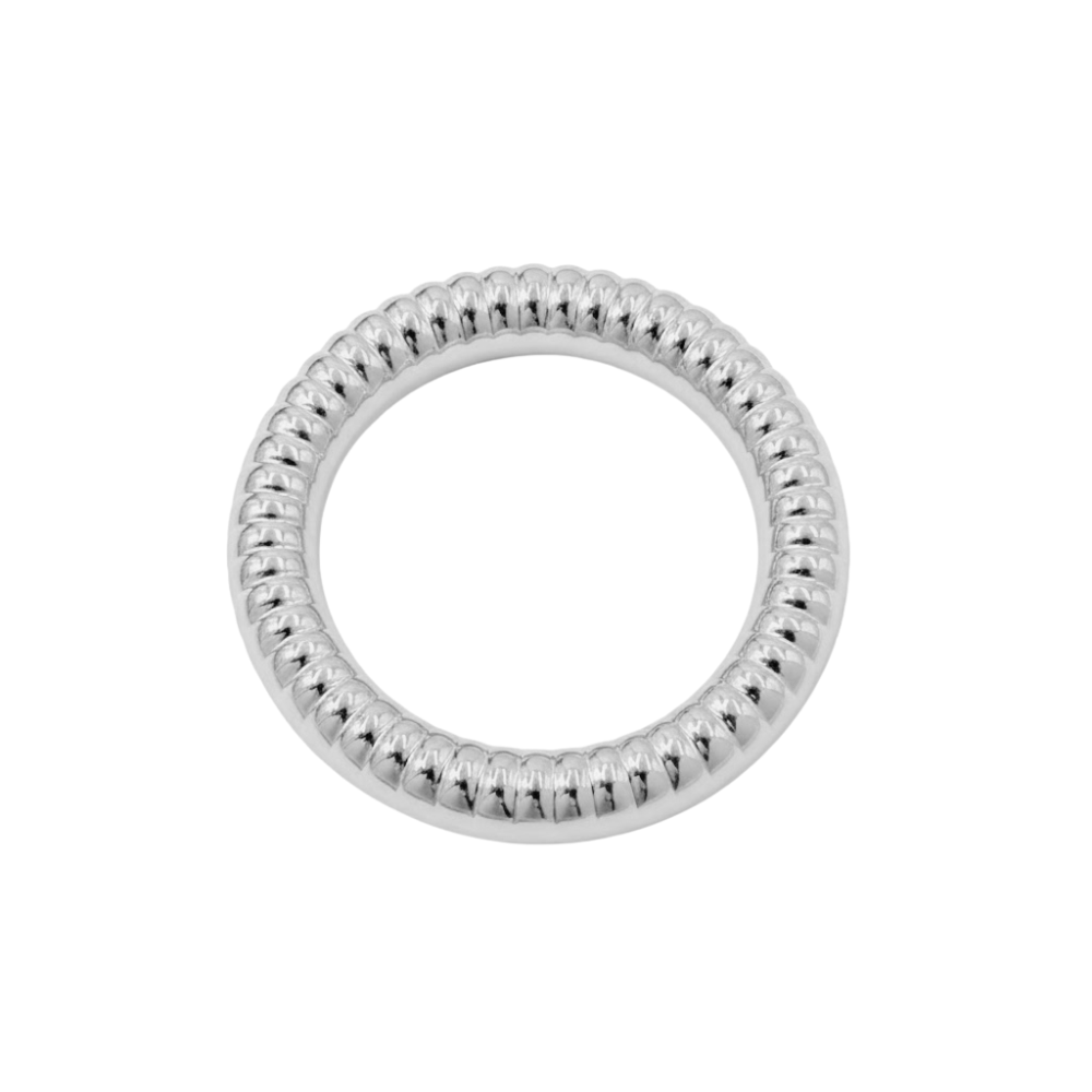 Ribbed Textured Bangle Bracelet - 304 Stainless Steel
