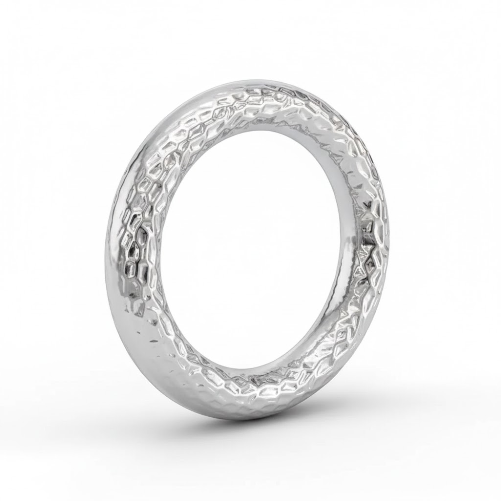 Hammered Textured Bangle Bracelet - 304 Stainless Steel