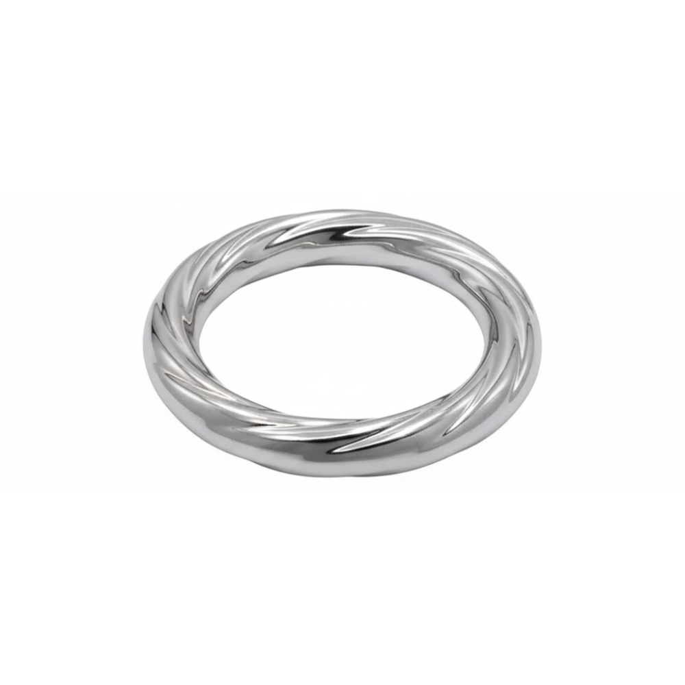 Swirl Textured Bangle Bracelet - 304 Stainless Steel