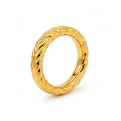 Twisted Textured Bangle Bracelet - 304 Stainless Steel