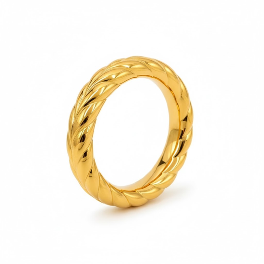 Twisted Textured Bangle Bracelet - 304 Stainless Steel