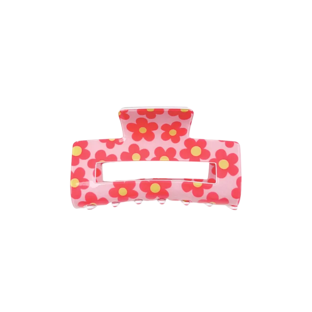 Flower Print Claw Hair Clip - Acrylic