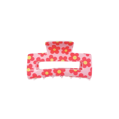 Flower Print Claw Hair Clip - Acrylic