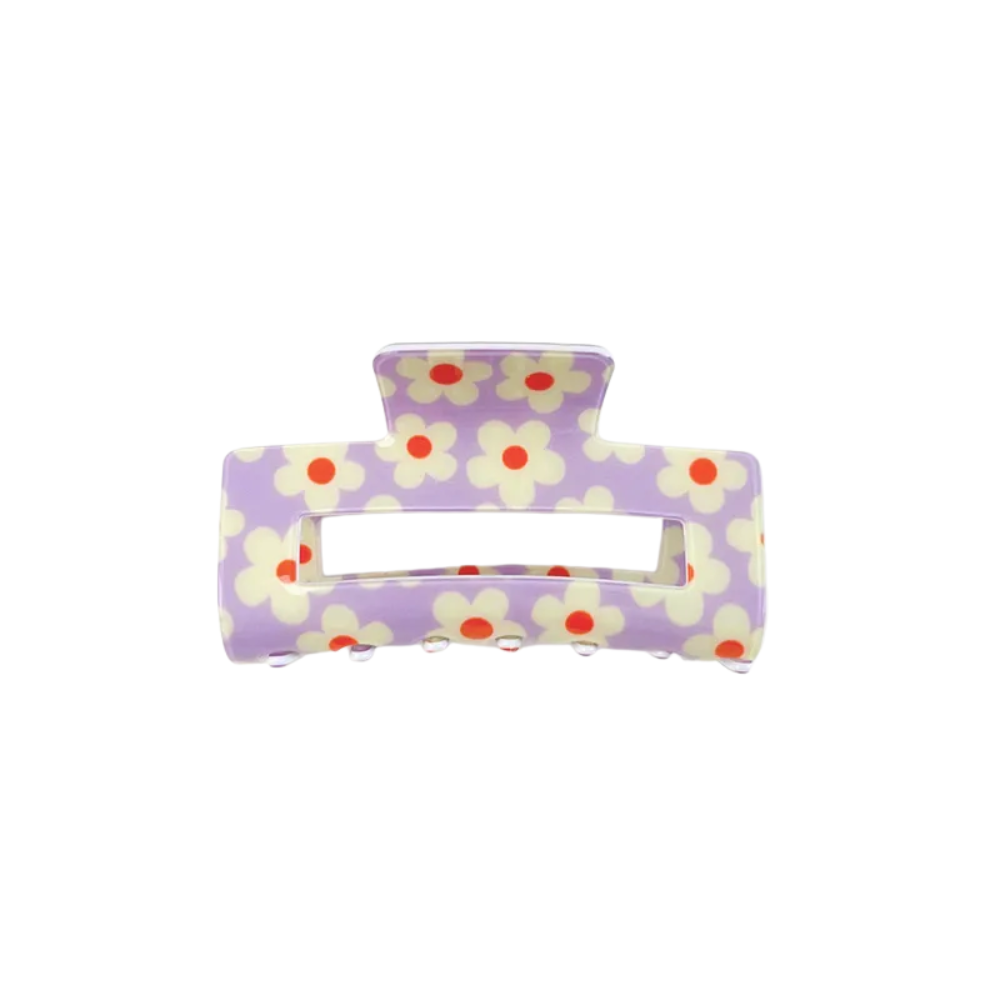 Flower Print Claw Hair Clip - Acrylic