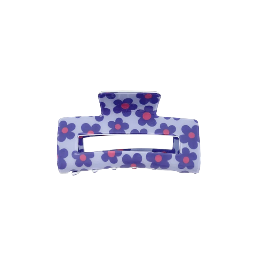 Flower Print Claw Hair Clip - Acrylic