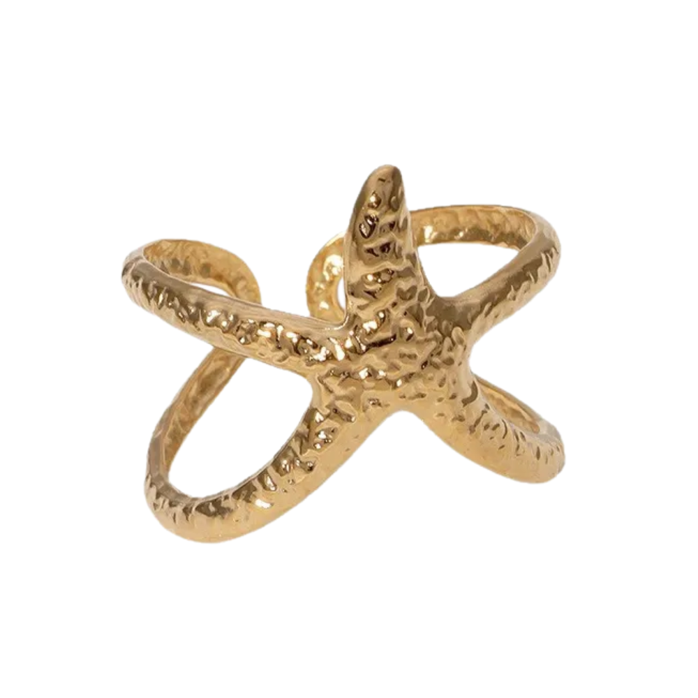 Adjustable Starfish Ring - Stainless Steel
