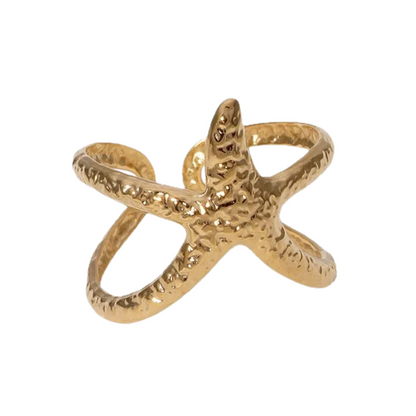 Adjustable Starfish Ring - Stainless Steel