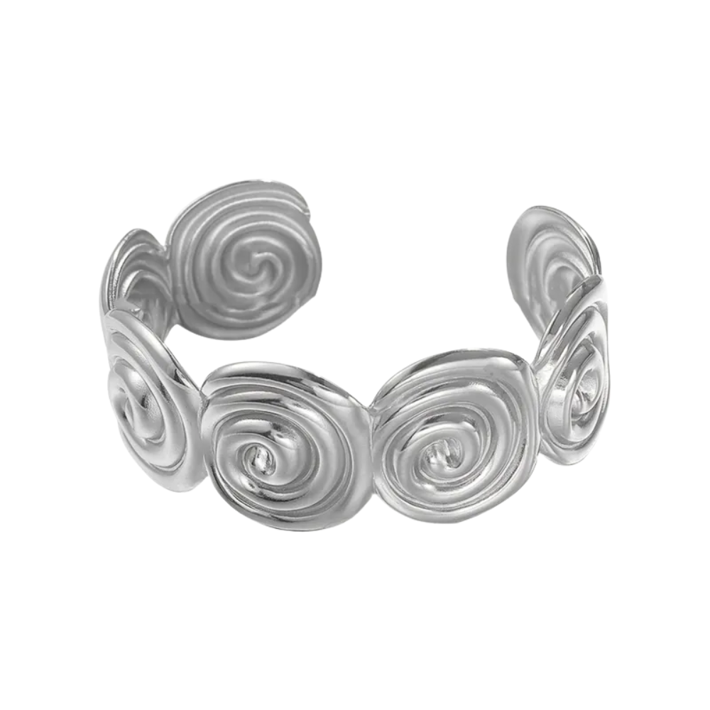 Spiral Cuff Bangle Bracelet - Stainless Steel