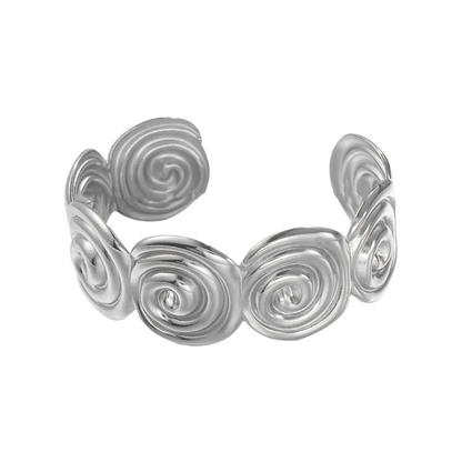 Spiral Cuff Bangle Bracelet - Stainless Steel