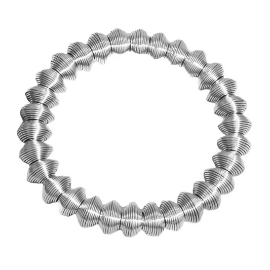 Geometric Coil Spring Stretch Bracelet - Stainless Steel
