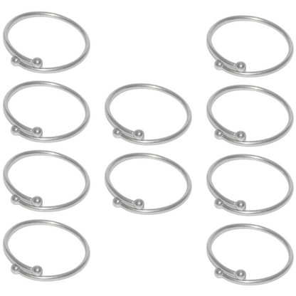 Set of 10 Closed Double Ball End Adjustable Rings