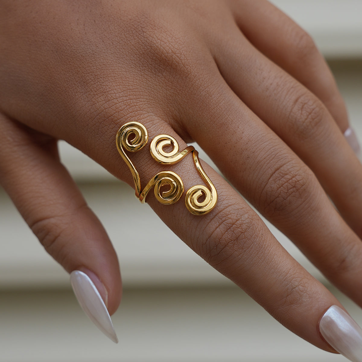 Multi Spiral Adjustable Statement Ring - 18K Gold Plated 304 Stainless Steel