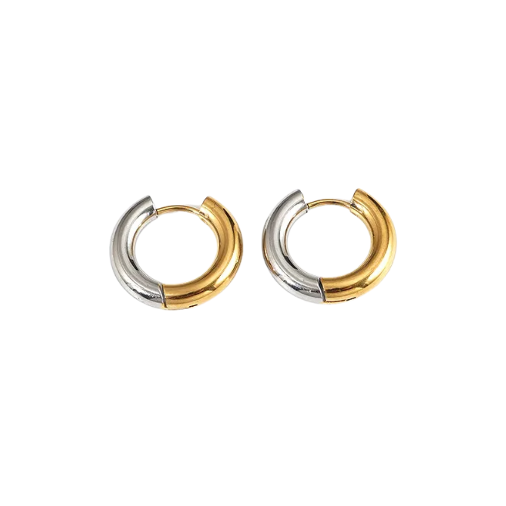 3mm Thick Hinged Hoop Earrings - Pair - Titanium Steel