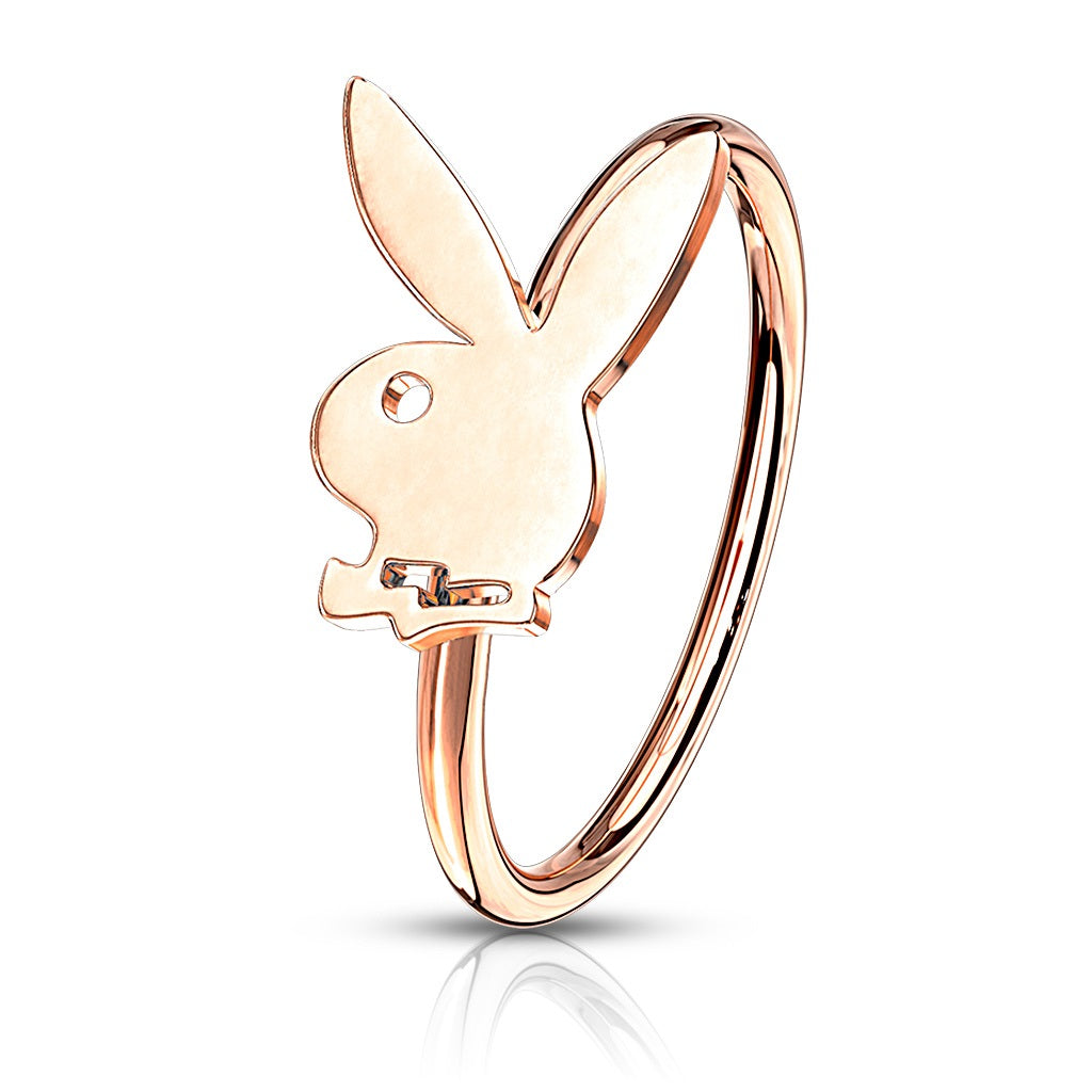 Playboy Bunny Top Bendable Nose Ring - 316L Stainless Steel