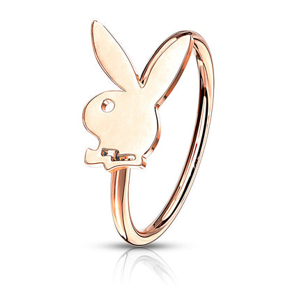 Playboy Bunny Top Bendable Nose Ring - 316L Stainless Steel