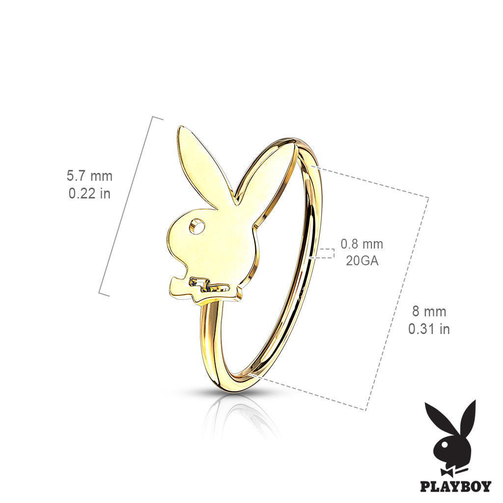 Playboy Bunny Top Bendable Nose Ring - 316L Stainless Steel