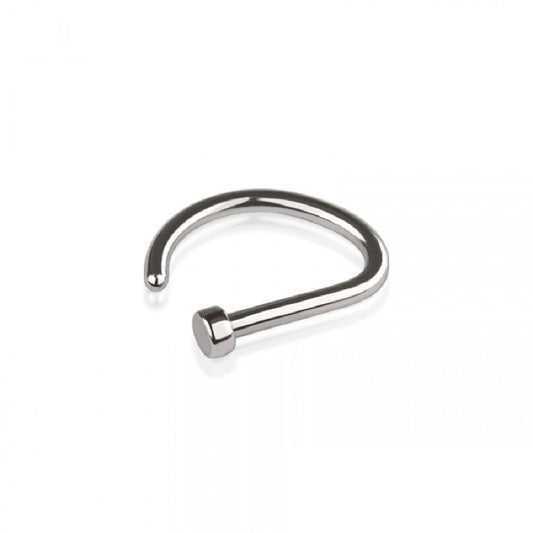 D Shaped Flat Back Nose Ring - 316L Stainless Steel