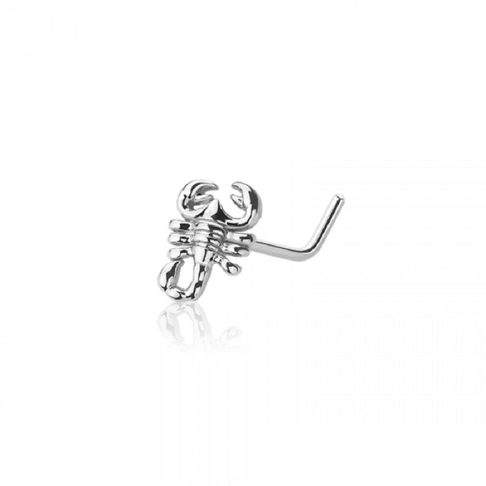 Scorpion Top L-Bend Nose Stud - Stainless Steel