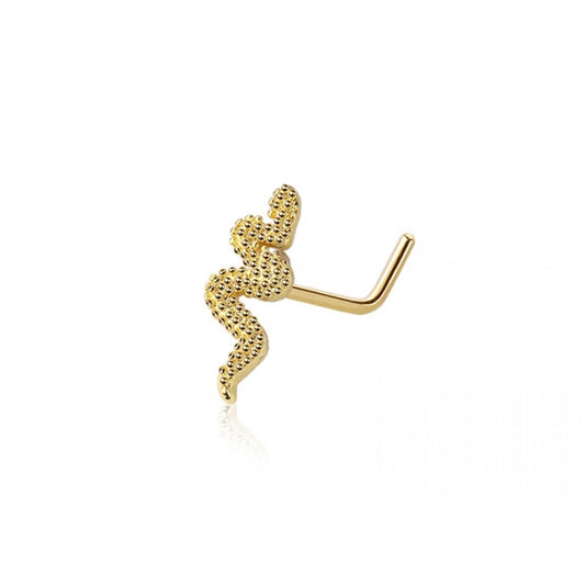 Snake L-Bend Nose Stud - 316L Stainless Steel