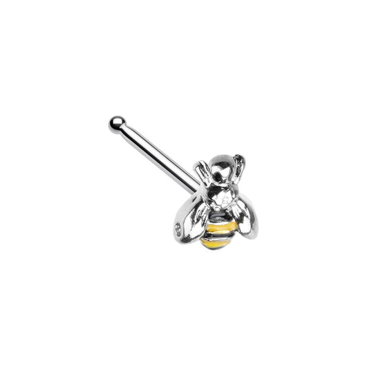 Bumble Bee Nose Bone Stud - Stainless Steel