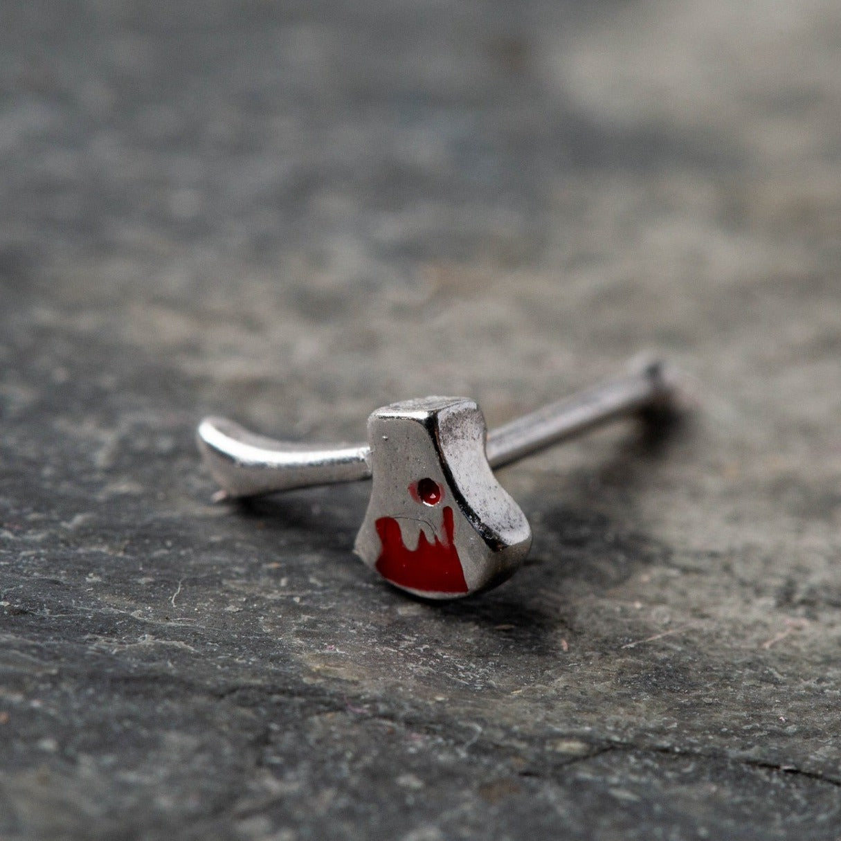 Bloody Axe Nose Bone Stud - Stainless Steel