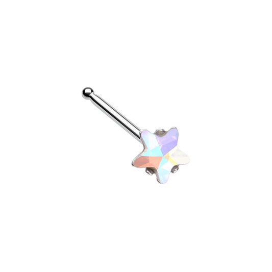 Iridescent Star Nose Bone Stud - Stainless Steel
