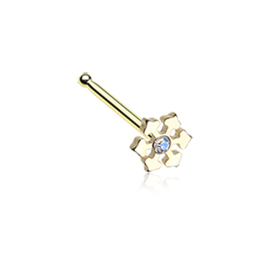 Sparkling Snowflake Nose Bone Stud - Stainless Steel