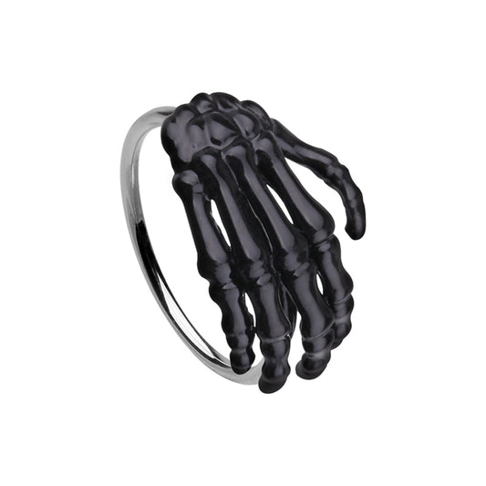 Black Skeleton Hand Bendable Nose Ring - Stainless Steel