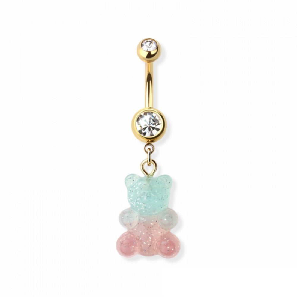 Gummy Bear Dangling Belly Button Ring - 316L Stainless Steel