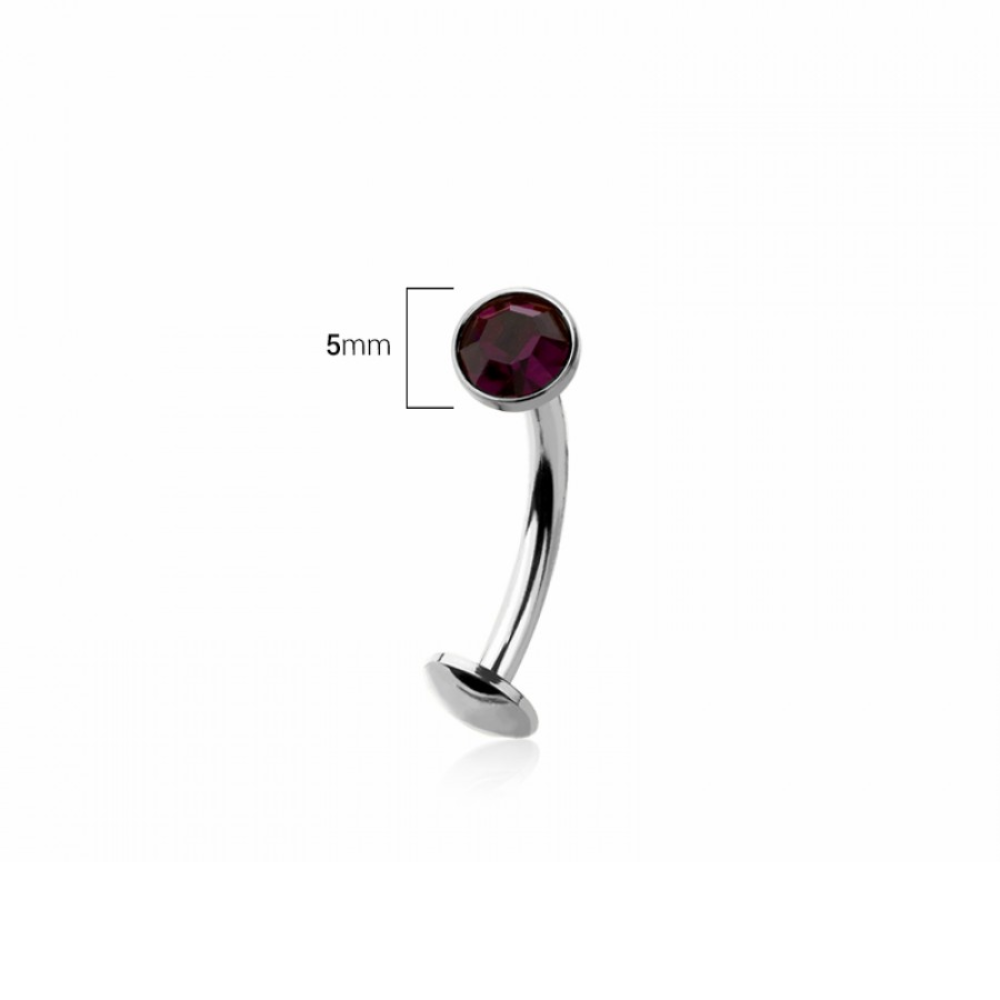 Threadless CZ Crystal Floating Belly Button Ring - 316L Stainless Steel