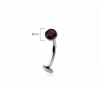 Threadless CZ Crystal Floating Belly Button Ring - 316L Stainless Steel