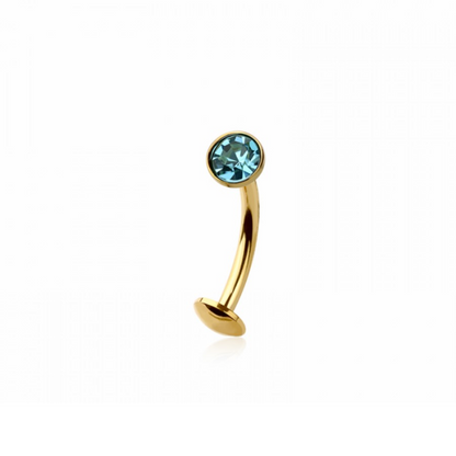 Threadless CZ Crystal Floating Belly Button Ring - 316L Stainless Steel